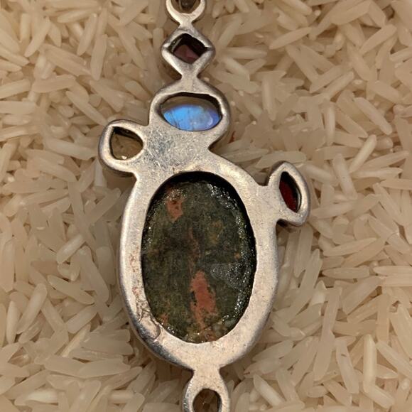 Sterling Silver Multi Stone Pendant - Picture 4 of 4